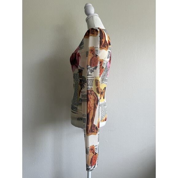 MIAOU Long Sleeve Graphic Tee Retro Romantic Round Neck Y2K Size S - Picture 3 of 10